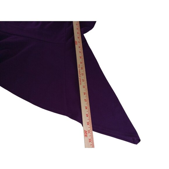 7th Avenue Womens Top Purple Flutter Sleeve Blouse Asymmetrical Hem Size L - Picture 6 of 12